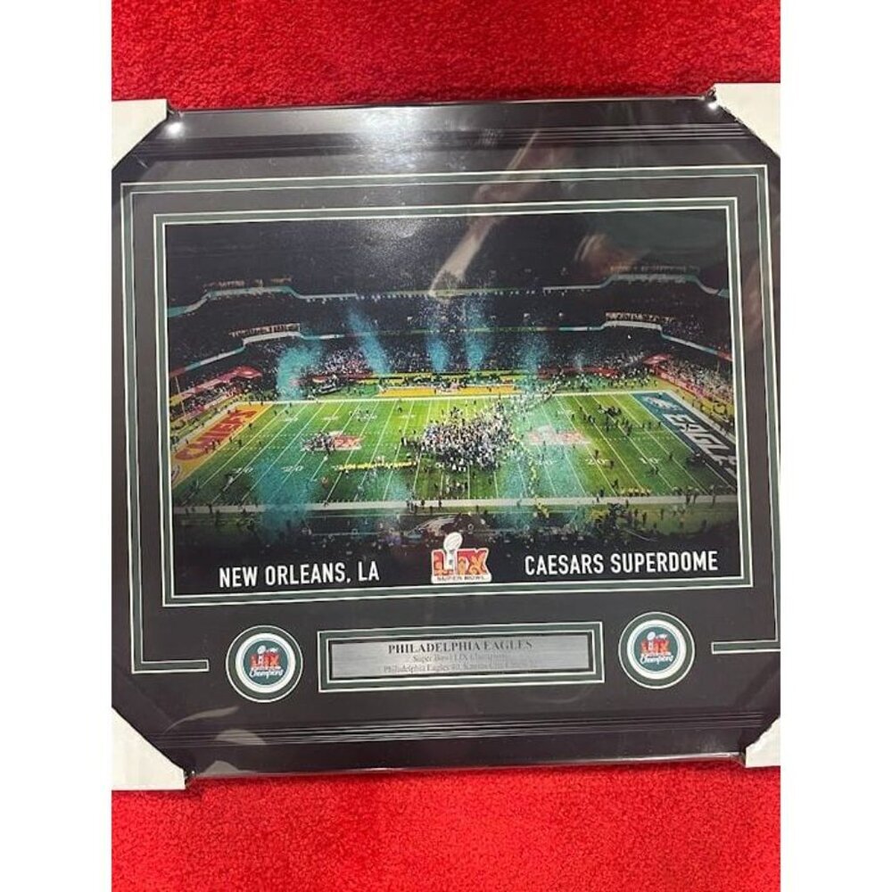 Philadelphia Eagles Super Bowl LIX 59 12x18 Confetti Photo Framed